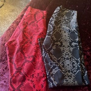 lululemon athletica Red and Black Snake Print Leggings